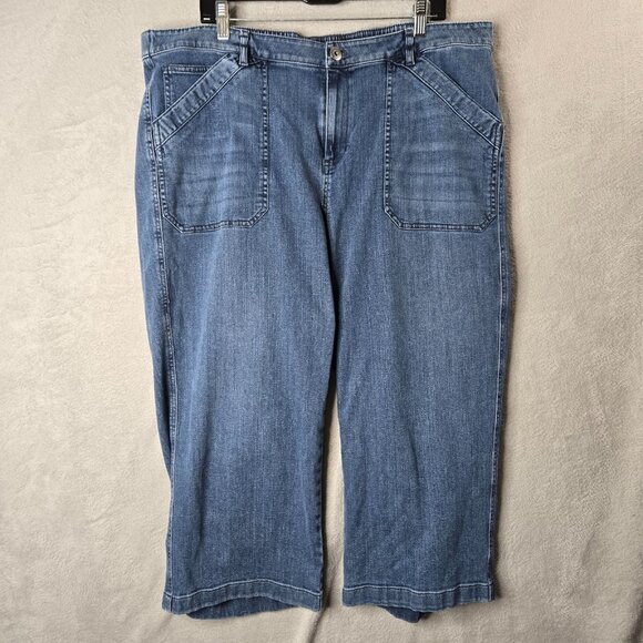 J.Jill Denim 20W Nantucket Full Leg Crop Jeans Medium Wash Flat Front Pockets - Picture 1 of 10